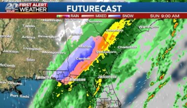 Sunday showers for NCFL, and a chance of Sunday snow for Florida’s panhandle?
