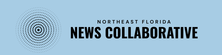 A logo of concentric circles and the text Northeast Florida News Collaborative