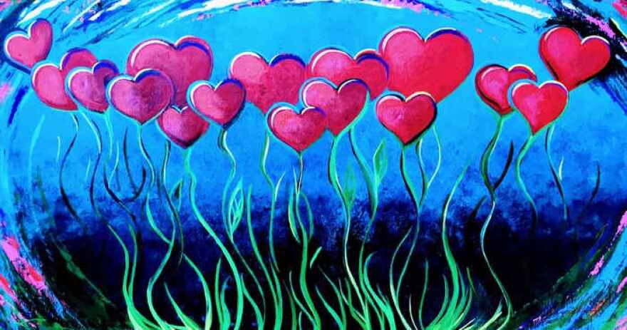 'Garden of Hearts' by muralist Jenny Pearl.