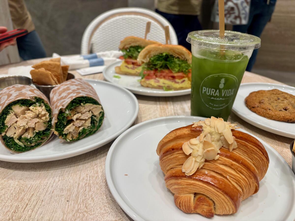Pura Vida Miami at South Coast Plaza offers wraps, sandwiches, and bowls along with coffee, fresh juices and pastries.