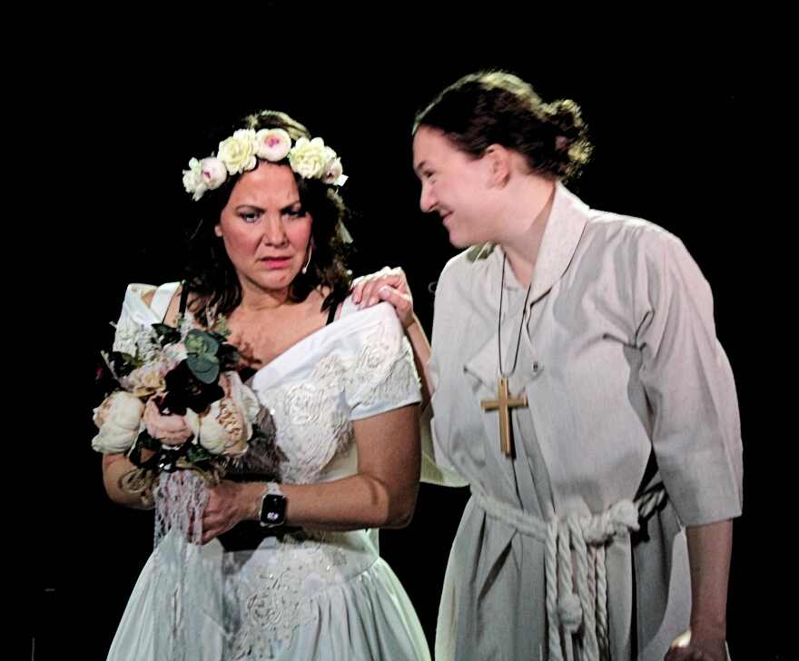 Grace Koltz sews second thoughts during 'Cantata Reprise, Wedding Vows.'