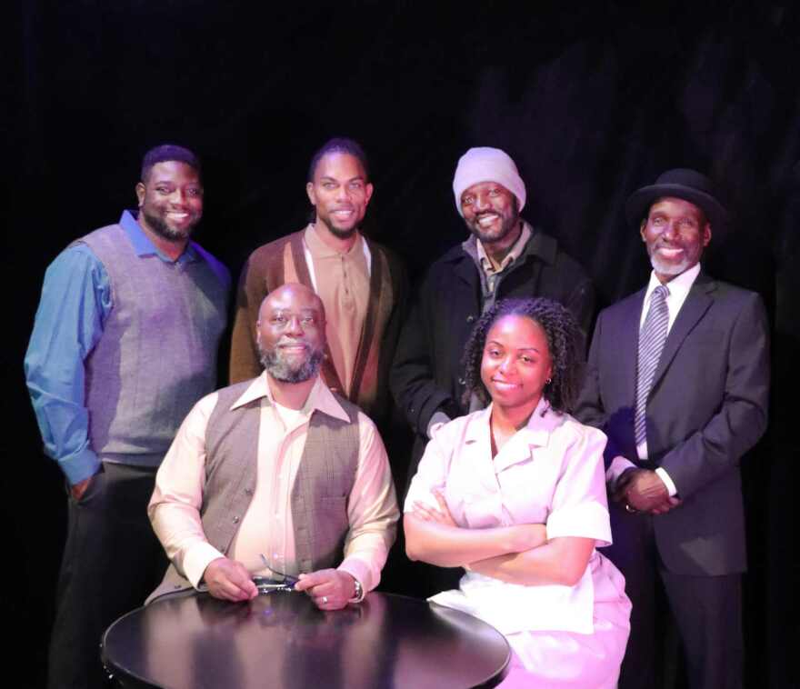 The cast of “Two Trains Running”: Ty Davis, Daniel Kinney, Lemec Bernard, Elvis Mortley, Robert Barner and Sheena Kinney. (Not pictured Cicero McCarter)