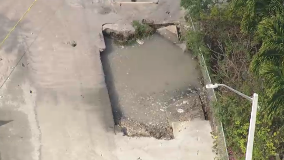 Construction vehicle hits fire hydrant, creating massive sinkhole in Broward – NBC 6 South Florida