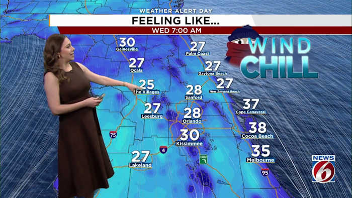 Wind-chill temps into the 20s in Central Florida before REAL temps hit the 20s, too