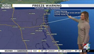 Freeze Warning and plummeting temperatures hit Northeast Florida, Southeast Georgia