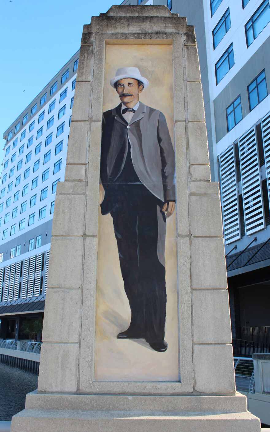 Mural of the town's first settler, Manuel A. Gonzalez.