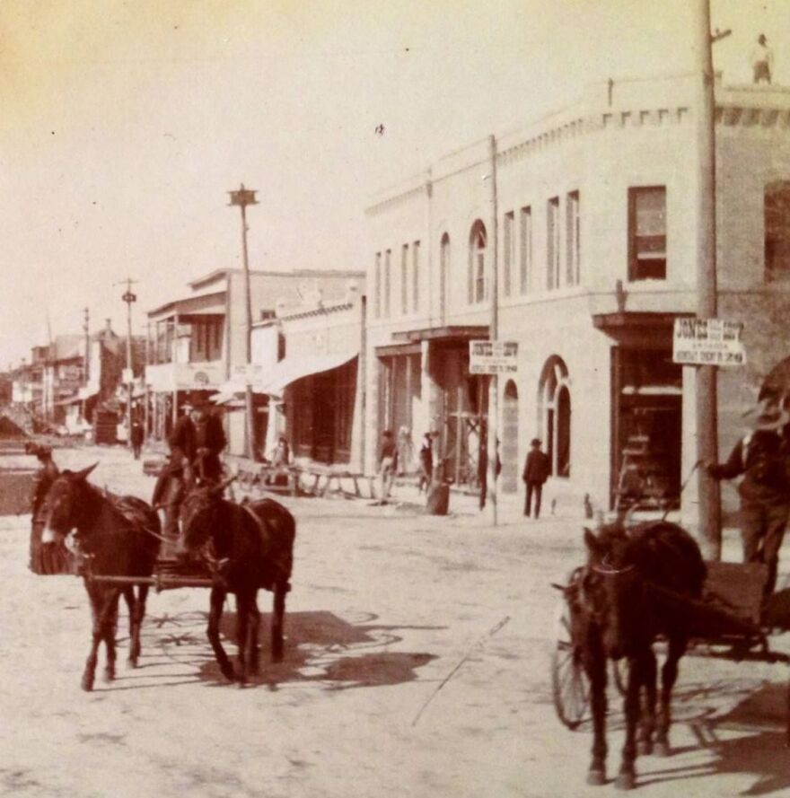 Heitman-Evans Hardware on the northwest corner of First and Hendry Streets sold farming implements, horse tack, kitchen goods and fishing tackle.