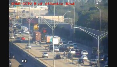 Truck runs off roadway on I-95 NB in Pompano Beach; driver dies at hospital