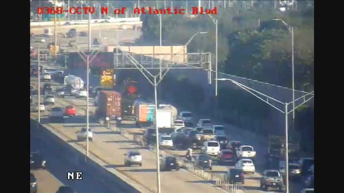 Truck runs off roadway on I-95 NB in Pompano Beach; driver dies at hospital