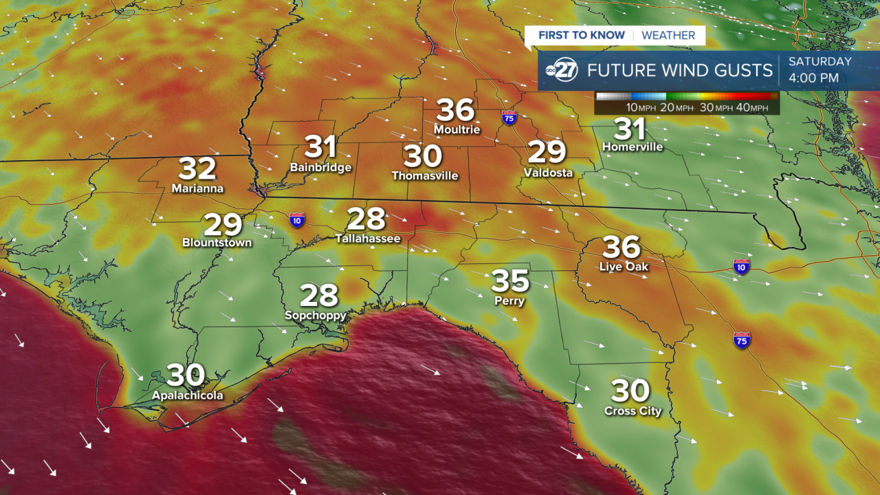 Wind Gusts Saturday PM