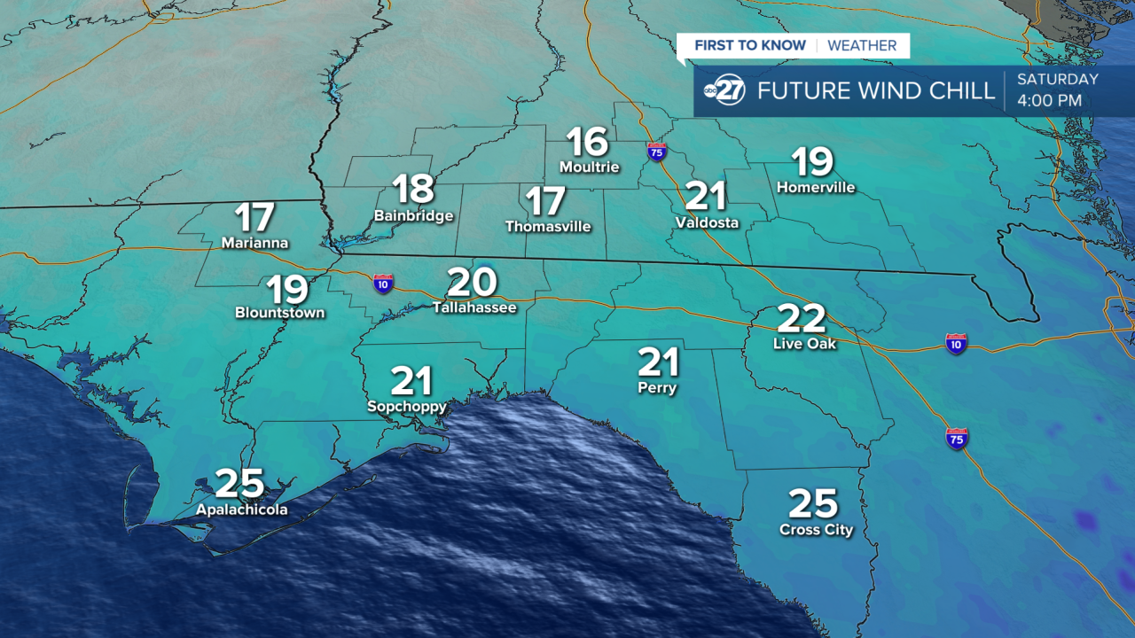 Wind Chills Saturday PM