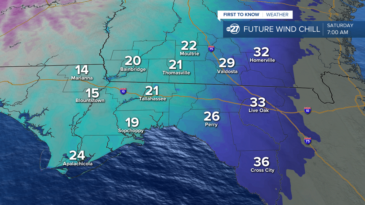 Wind Chills Saturday AM