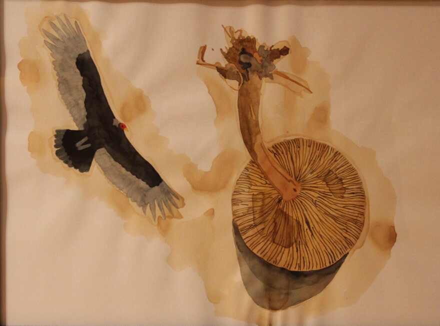 Onajide Shabaka watercolor that's part of 'Becoming Tomorrow's Dream' exhibition at FGCU Wasmer Gallery.