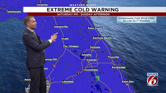 Extreme cold warning issued for Central Florida ahead of dangerous cold