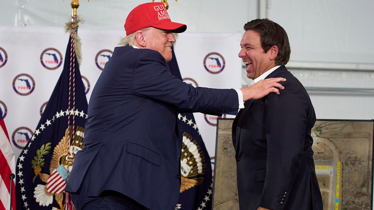 Ron DeSantis and Donald Trump in Florida