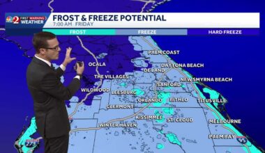 Showers moving into Central Florida today; cold blast ahead