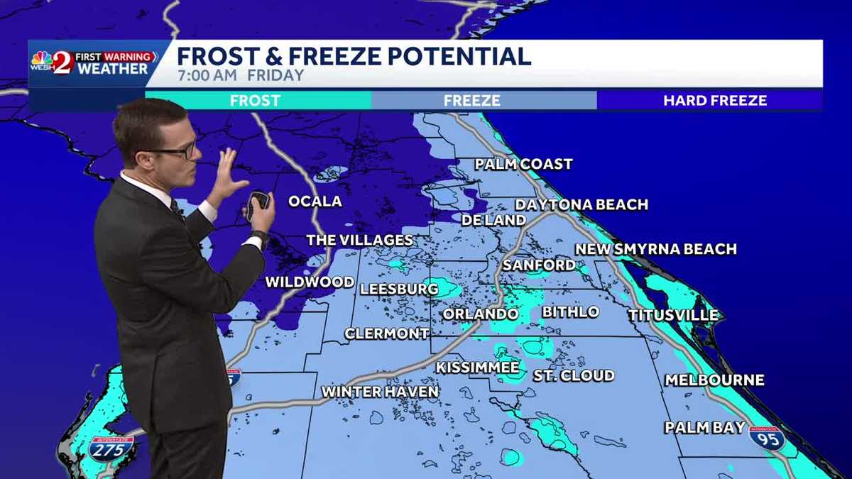 Showers moving into Central Florida today; cold blast ahead