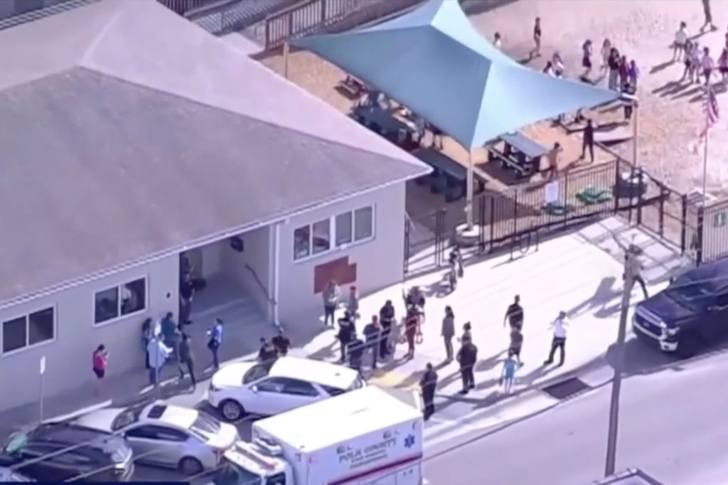 people leaving a building as seen from above during an evac for carbon monoxide