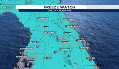 Freeze watch issued for Central Florida