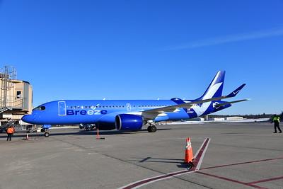 The first Breeze Airways flight from Orlando to New York Stewart arrived at 8:45 a.m. on Thursday, Feb. 15. (photo: PANYNJ)