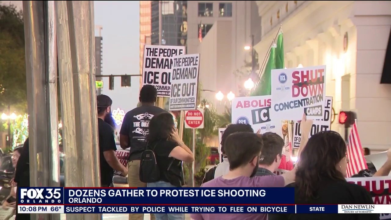 Orlando protesters rally after deadly ICE shooting in Minneapolis
