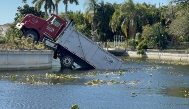 'You don't see this every day': Construction truck falls into Florida canal | News