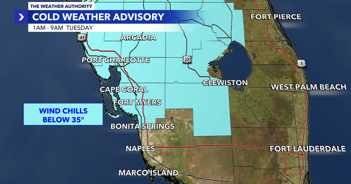 Cold Weather Advisory issued for Southwest Florida | Weather Forecast