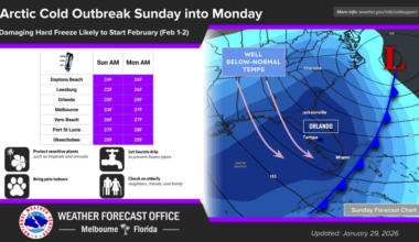 Freezing temperatures and wind chills as cold weather blast continues – Orlando Sentinel