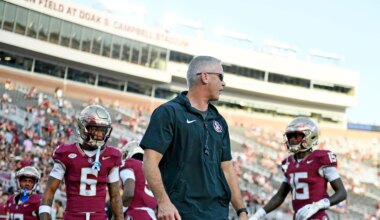 JT Austin bonding with Florida State coaching staff
