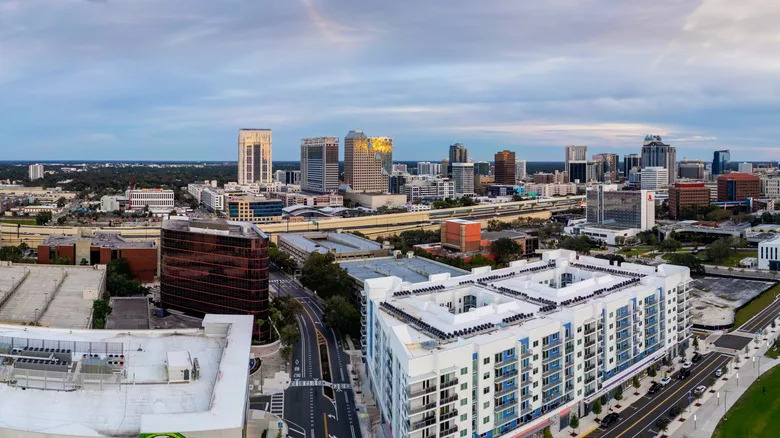 Aerial view of the Centra lBusiness District in Orlando, Florida