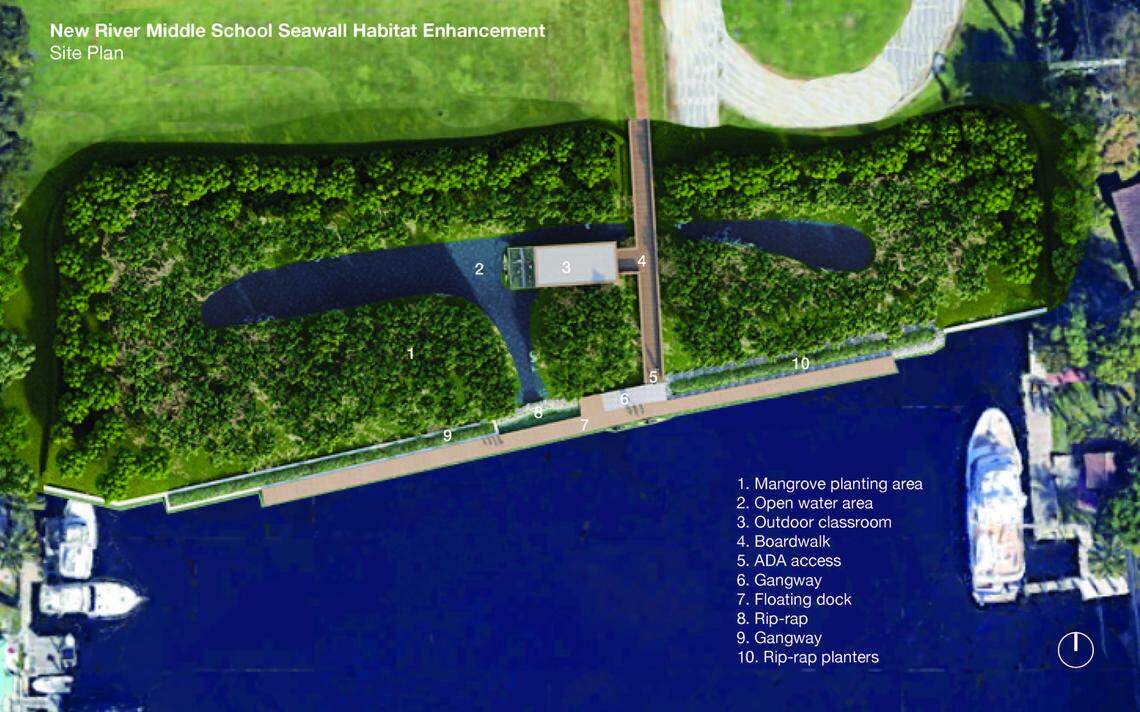 New River Middle School aims to build a mangrove-forested living shoreline on its campus, and it’s fundraising for the cash to finish the job.