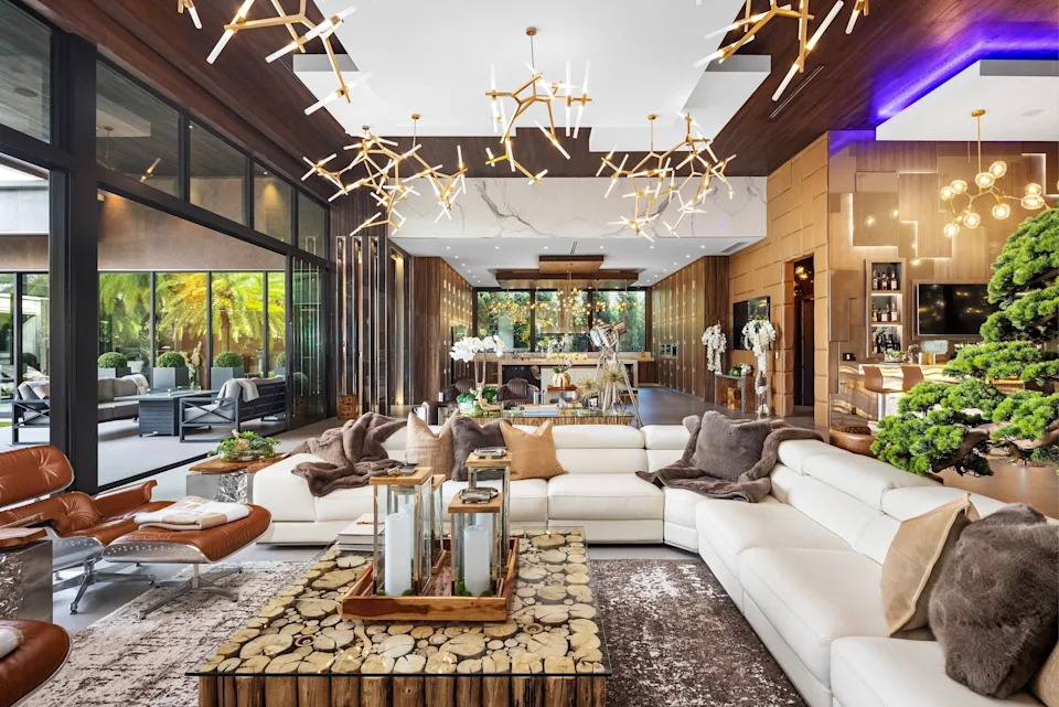 Living area in celebrity developer Aldo Stars home in Florida