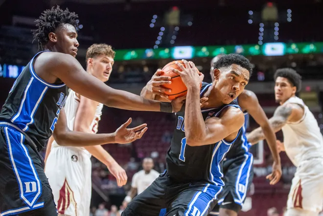 The Florida State Seminoles and Duke Blue Devils are tied 42-42 at the half on Saturday, Jan. 3, 2025.