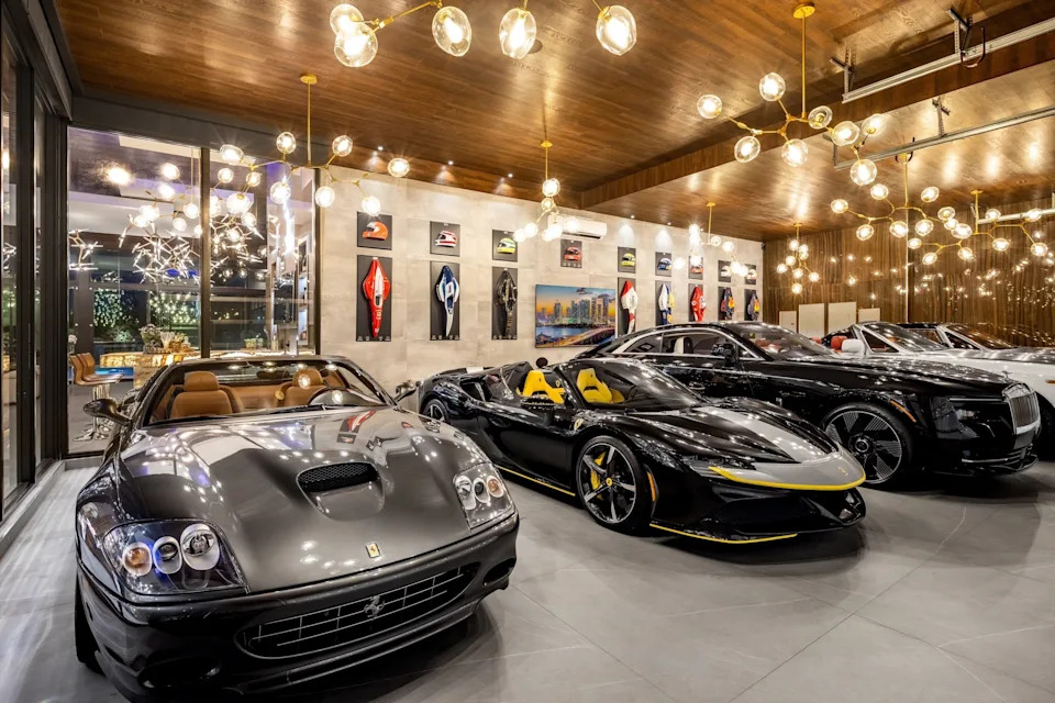 Luxury cars in celebrity developer Aldo Stars home in Florida