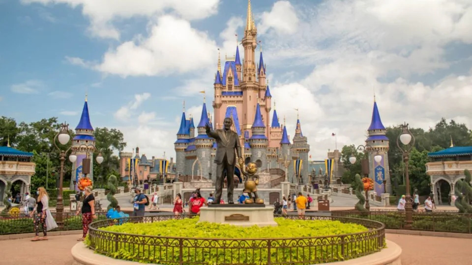 Orlando , Florida. September 21, 2020. Panoramic view of Partners statue (Walt Disney and Mickey) in Magic KIngdom (76