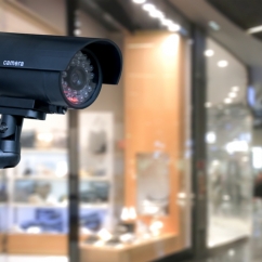 A security camera at work