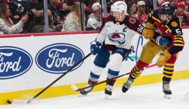 Gabriel Landeskog injured in Avalanche's game against Florida, needs help getting off ice