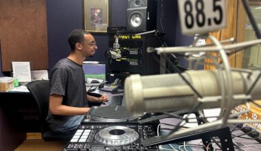 Chris Young, an anchor and reporter with WMNF, said public radio and public media in general in America is so important. (Spectrum News/Sarah Blazonis)