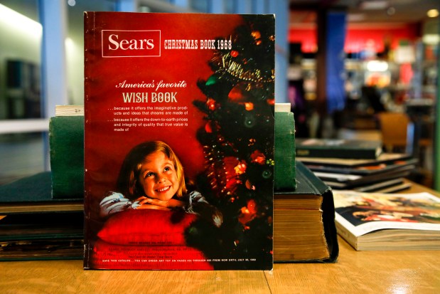 A Sears Wish Book catalog from 1968 is displayed on Nov. 8, 2017 at the company's Hoffman Estates headquarters. (José M. Osorio/Chicago Tribune)