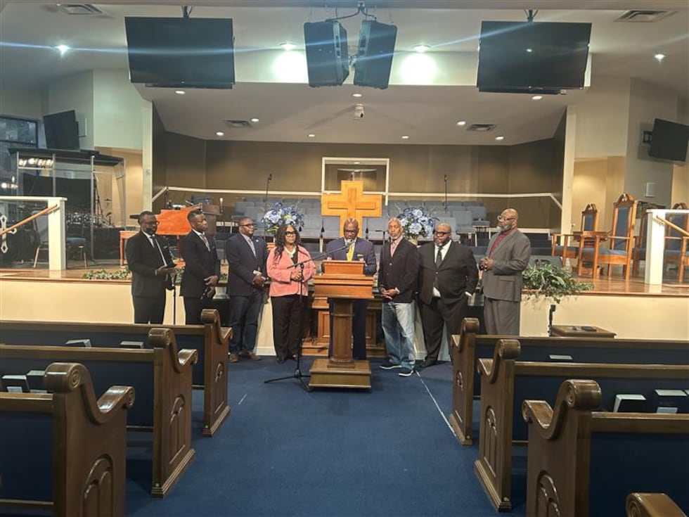 Pastor Rudy Ferguson Sr. joined seven other local faith leaders at a press conference ahead of...