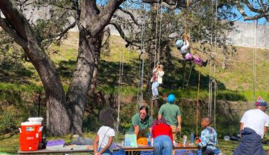 Kids learn climbing at Tampa Bay Collard Greens Festival