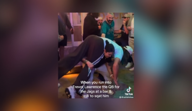 Jaguars fan goes viral after squatting Trevor Lawrence at local bar