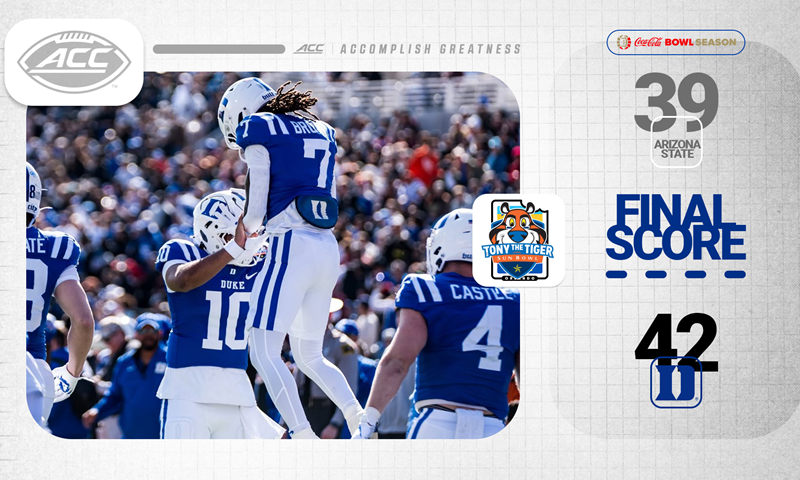 Mensah Throws for 4 TDs and Leads Duke to a 42-39 Win Over Arizona State in the Sun Bowl