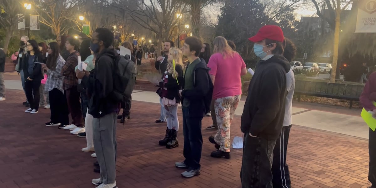 Dozens gather for anti-ICE demonstration at FSU
