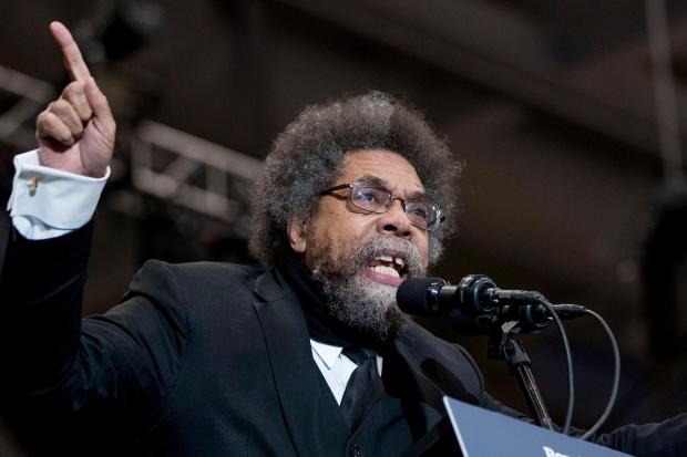 Dr. Cornel West speaks at a campaign rally for Democratic presidential candidate Sen. Bernie Sanders, I-Vt., at the Whittemore Center Arena at the University of New Hampshire, Feb. 10, 2020, in Durham, N.H. Georgia Democrats are challenging efforts to place West and three other candidates on the state's presidential ballots, part of a nationwide effort to block candidates who could siphon votes from incumbent President Joe Biden. (AP Photo/Andrew Harnik, File)