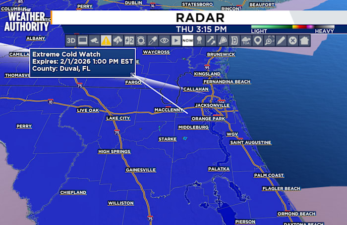 Extreme Cold Watch, a first for the greater Jacksonville area