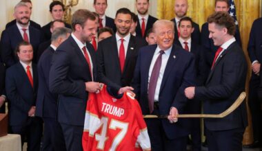 Florida Panthers visit President Trump at White House to celebrate 2025 Stanley Cup win