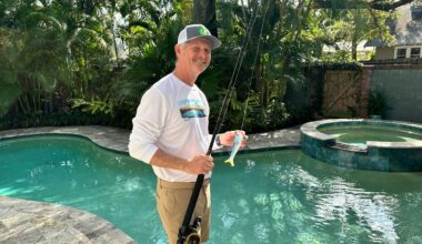 Sea Lime Lures founder Clint Owens spent countless hours using his Tampa pool to test his patented water-channeled technology. (Spectrum News/Josh Rojas)