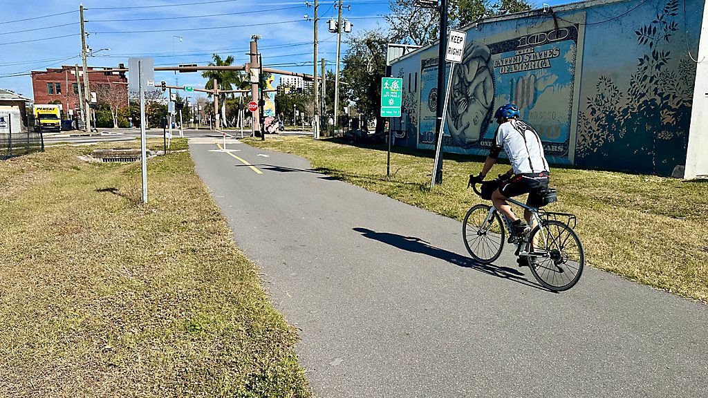St. Petersburg earned the designation for the portion of the Pinellas Trail which runs through four Arts Districts from 31st Street S. to the downtown waterfront. (Spectrum News/Josh Rojas)