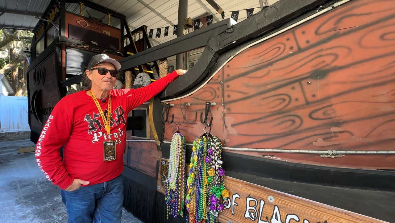 Celebrating their 15th season, Darrell Haun will be leading the Krewe of Blackbeards Revenge at Gasparilla. (Spectrum News/Anthony Sande)